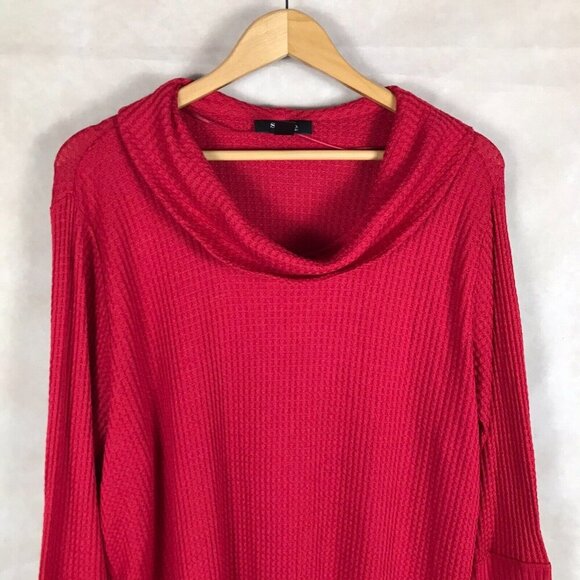 Dark Red Long Sleeve Cowl Neck Soft Thermal Top NWT 3X - Picture 3 of 10
